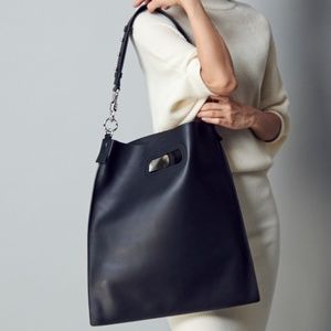 allsaints captain leather tote